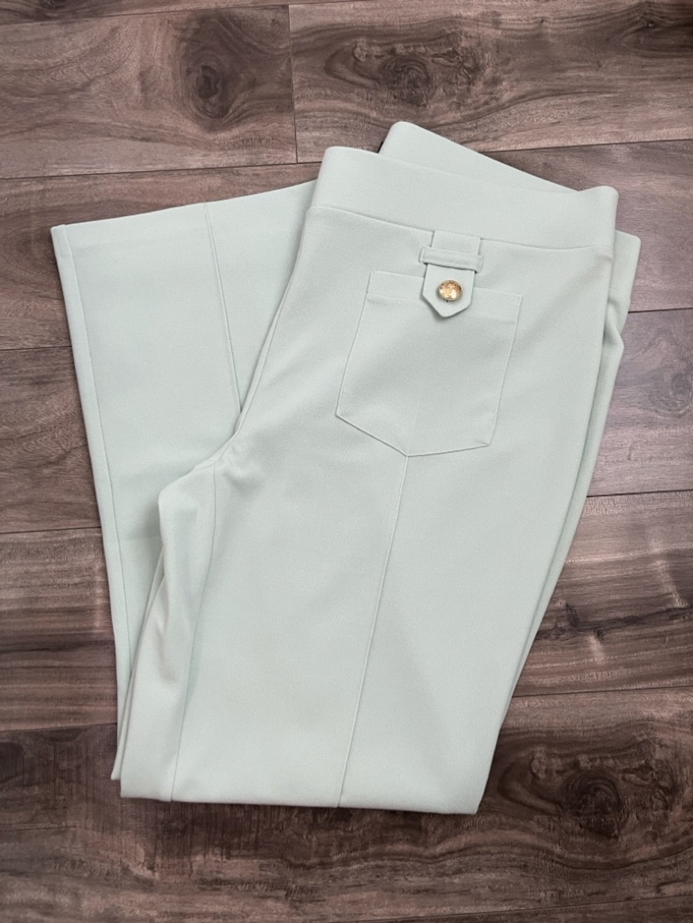 Light Cream High-Waist Tailored Pants